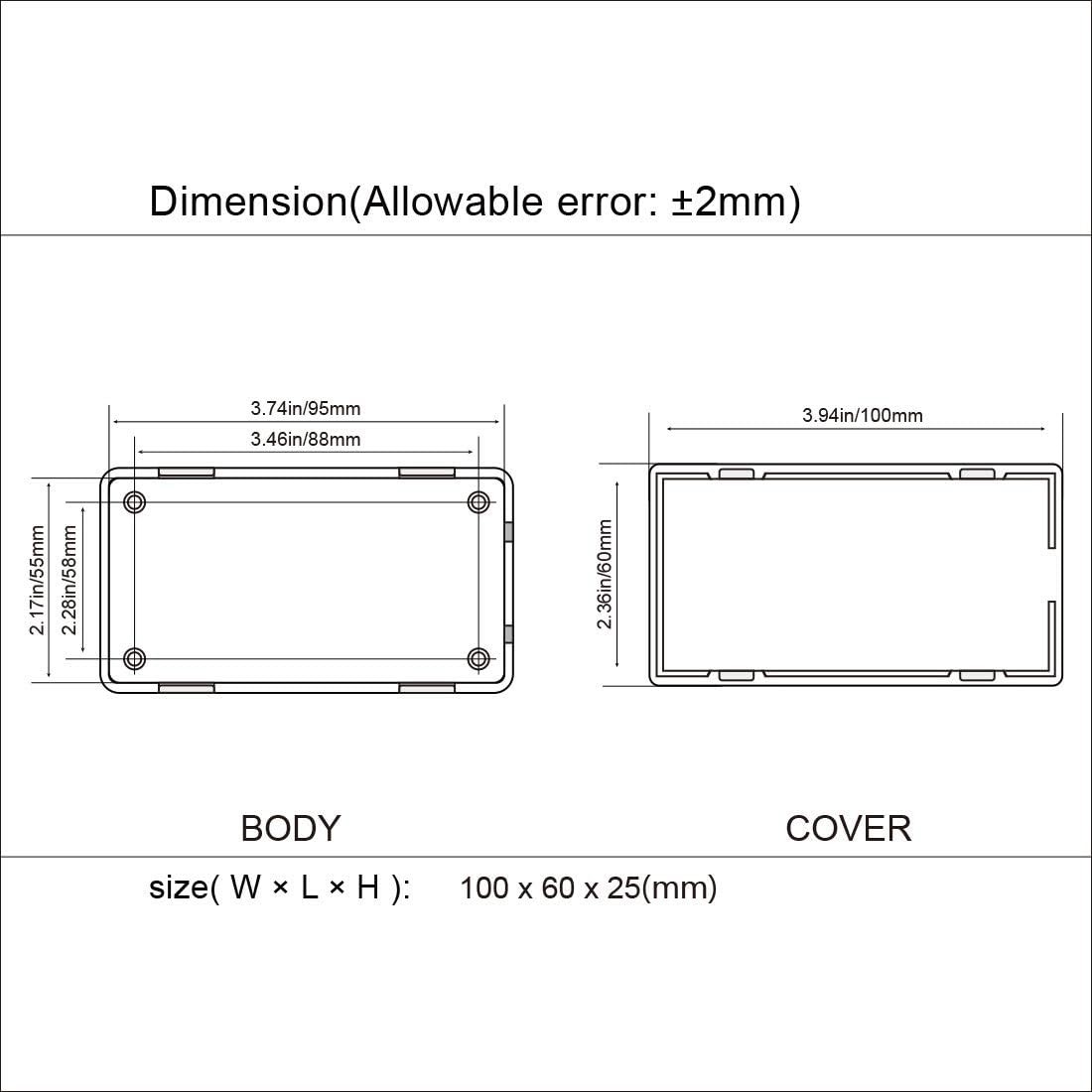 LeMotech 5Pcs ABS Plastic Electrical Project Case 3.9 x 2.4 x 1.0(5pc), black