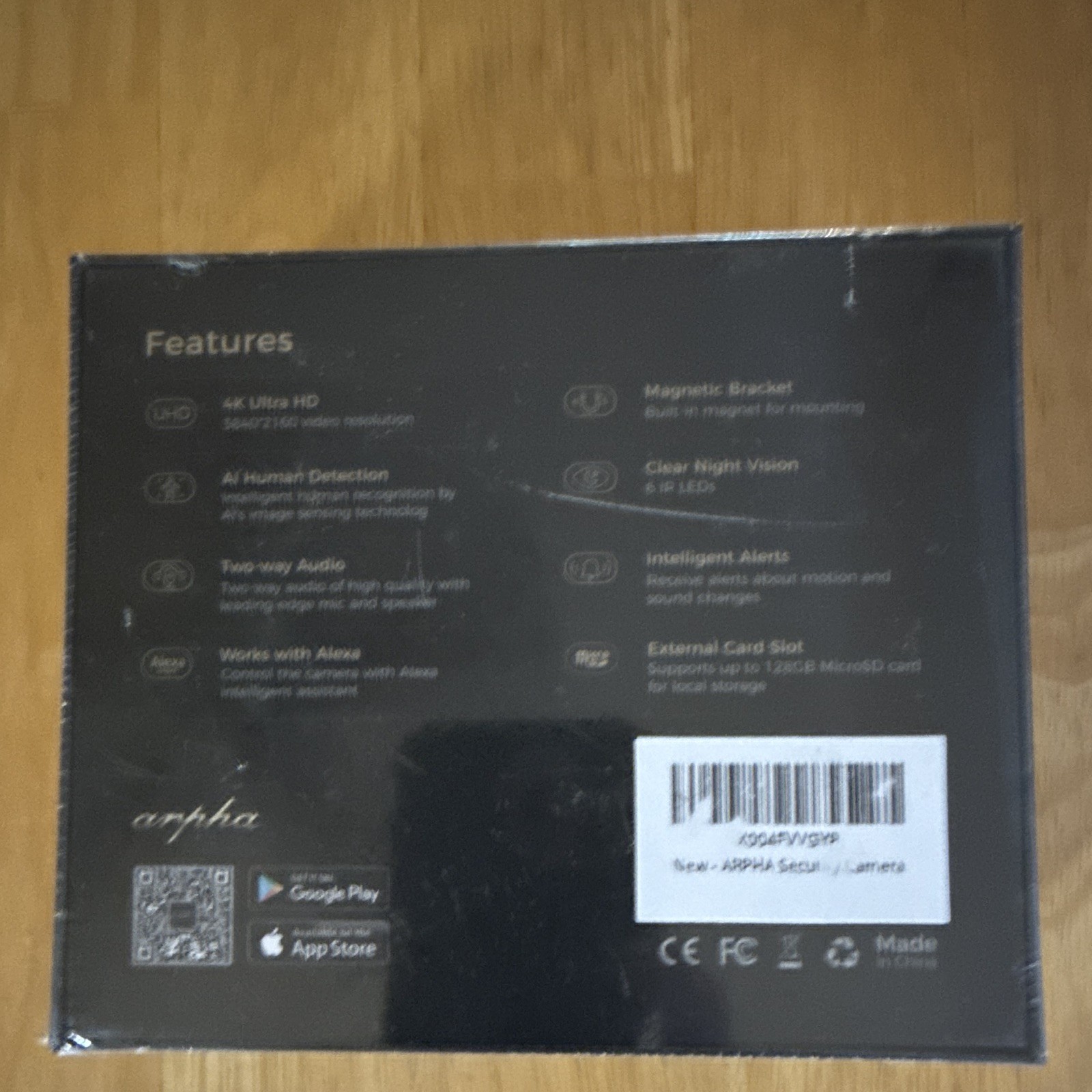 Arpha P160M 4K UHD WiFi Indoor IP Camera Night Vision 2-Way Audio Magnetic