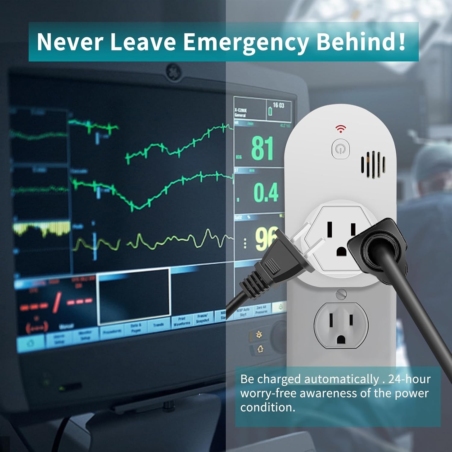 Power Failure Alarm 80dB Siren with Rechargeable Battery for High-Power Devices