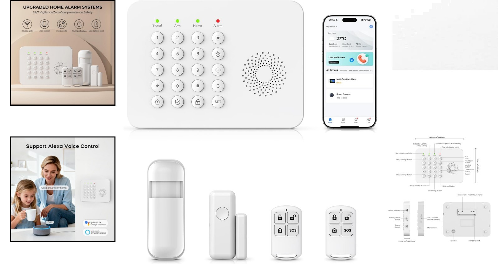 Effortless Home Protection: Smart WiFi Alarm with Motion Sensors & 4G Alerts