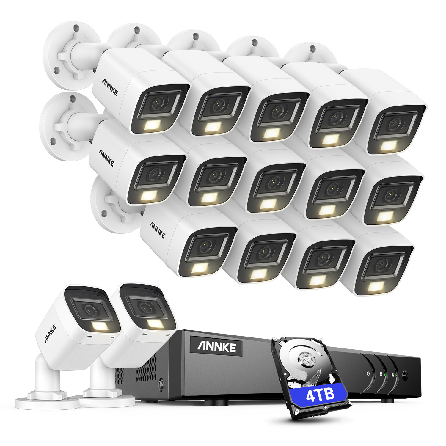 ANNKE 8CH 16CH DVR 5MP Audio Security Camera System Outdoor Color Night Vision
