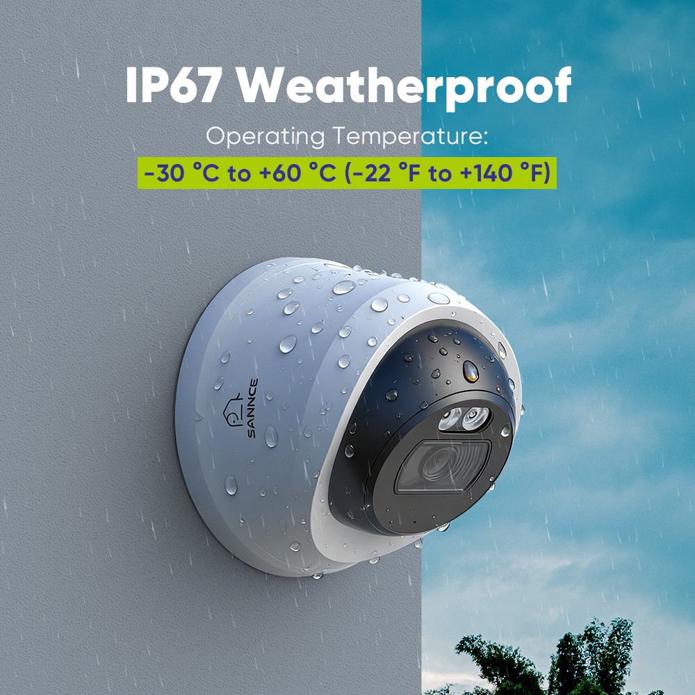 SANNCE 8CH NVR 3MP Audio PoE IP Security Camera System Outdoor Color Night AI