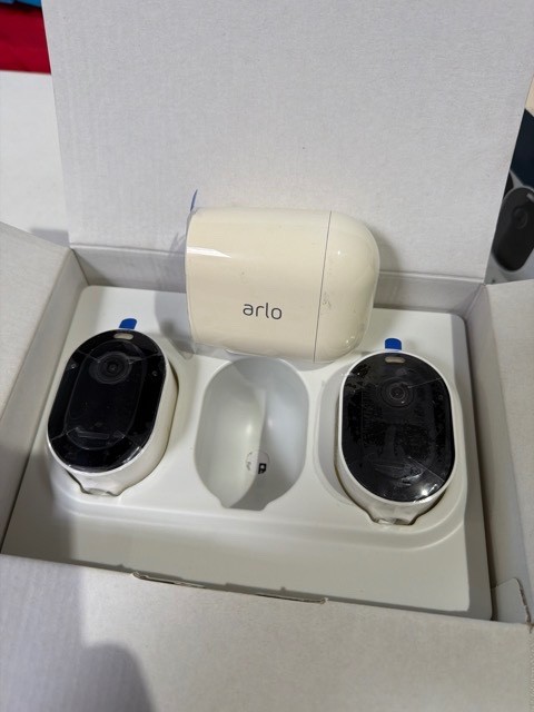 Arlo Pro 4 Camera 3 Pack Wireless Security Spotlight Cameras 2K HDR Video •READ•