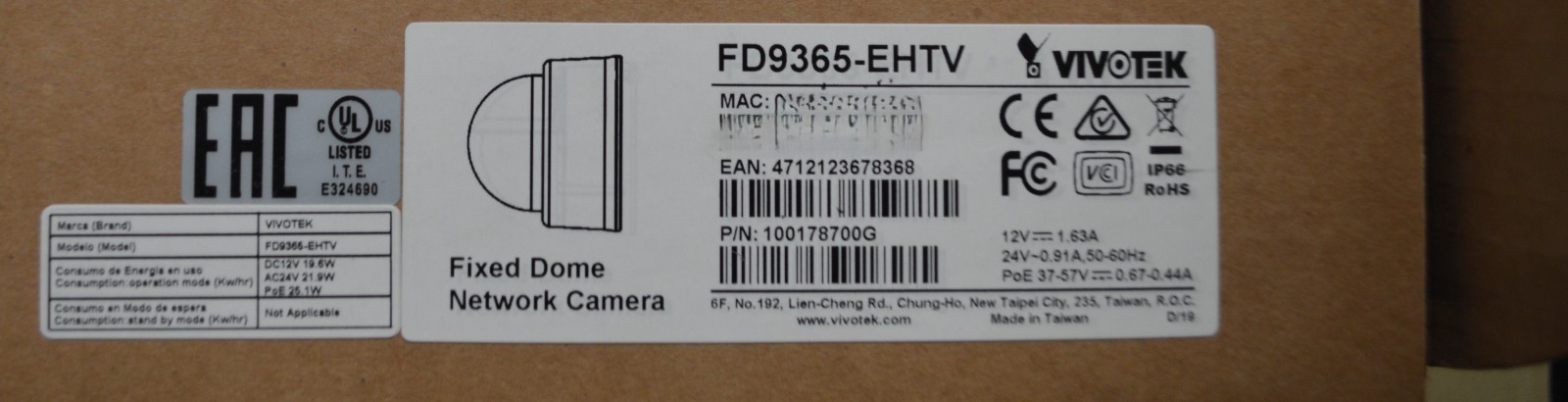 Vivotek FD9365-EHTV IR Outdoor Network Dome Camera
