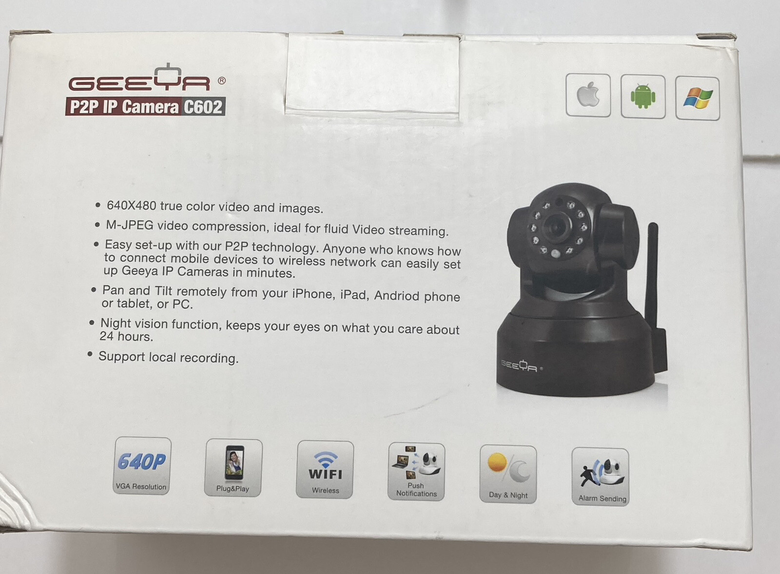 GEEYA HD Wireless WIFI IP Camera 720P H.264 IR-CUT P2P 1.0MP Night Vision Phone