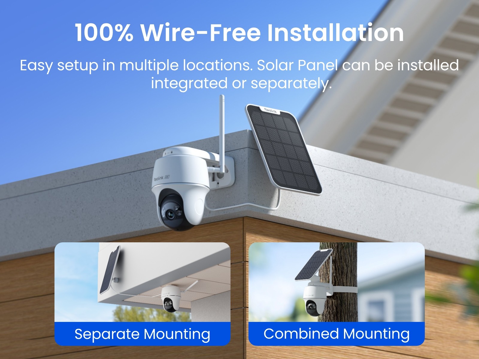 Reolink Argus PT Ultra 4K Battery Solar Wireless Outdoor Wi-Fi Security Camera