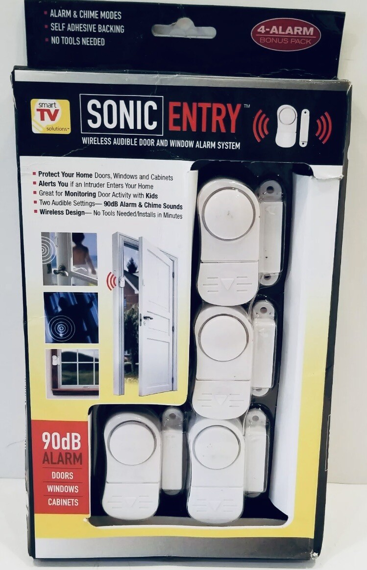 Sonic Entry Wireless Audible Door & Window 90 dB Alarm System, Doors/Windows