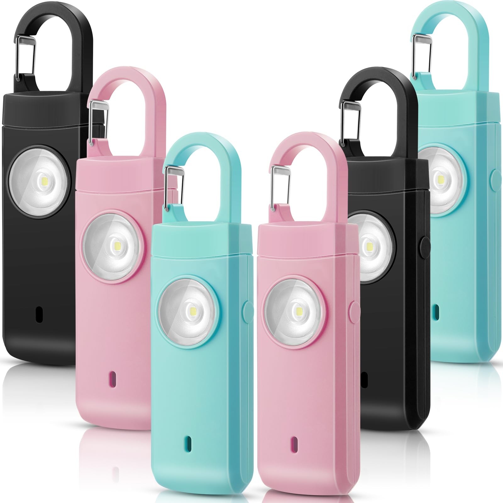 6 Pcs Rechargeable Personal Safety Alarm for Women, 130db Personal Alarm Prot…