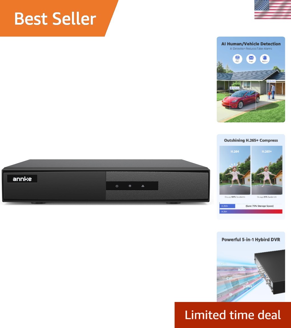 8 Channel 3K Lite Hybrid DVR for Efficient Home Security – No HDD Required