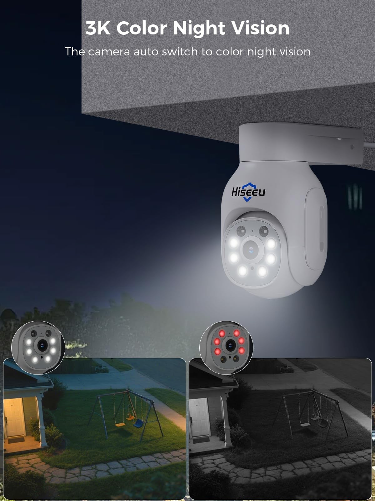 Hiseeu Wireless Security Camera System, 5MP Outdoor Cameras with White