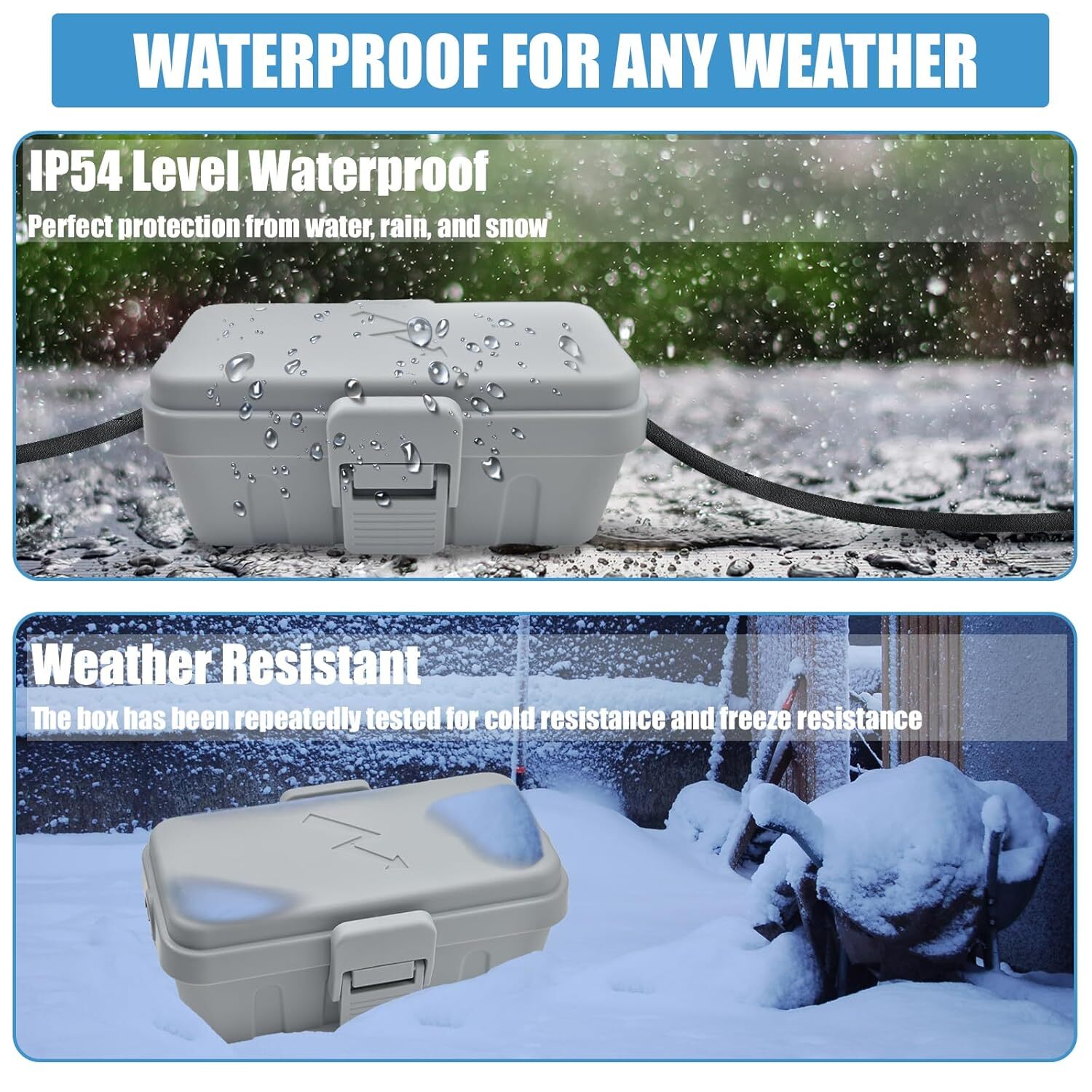 Hrensaw Small Weatherproof Electrical Connection Box(6 x 3.5 x Grey