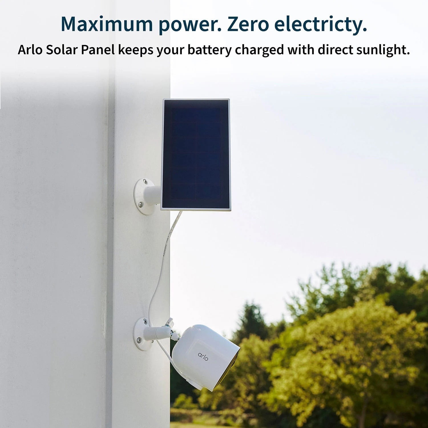 Arlo Pro 5S 2K Spotlight Camera 3 Cameras & 1 Solar Panel – White (VMK4360P)