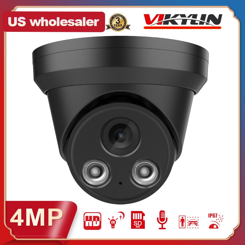 Vikylin 16CH CCTV System 4MP IP Camera Mic IR 30 Indoor Outdoor 4k 16POE NVR Lot