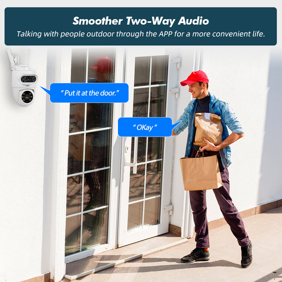 Dual lens security camera Wireless 10MP HD WiFi IP PTZ Home outdoor camera