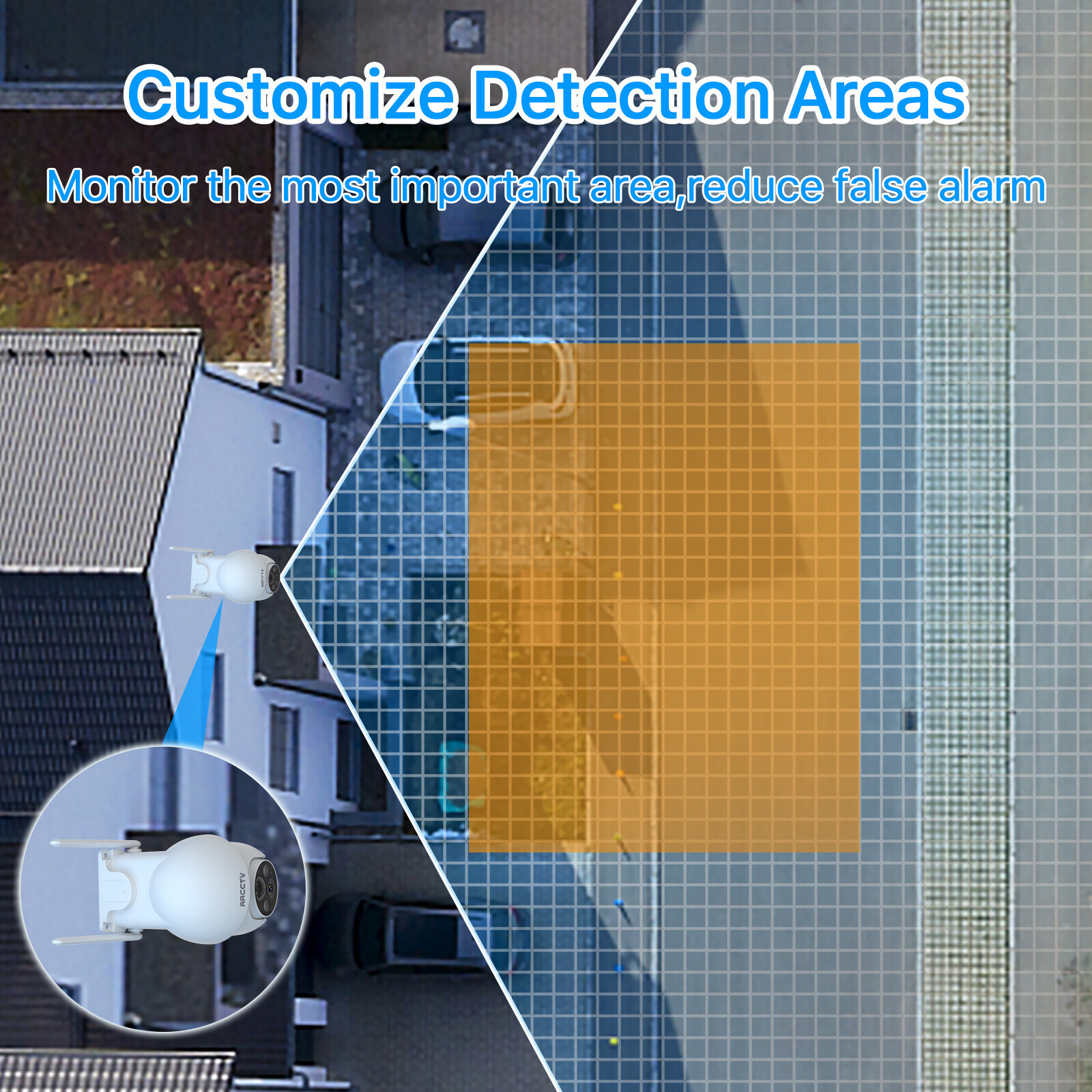 ANRAN Outdoor Solar Security Camera 3MP Wireless Wifi 360°PTZ Night Vision 2Pack