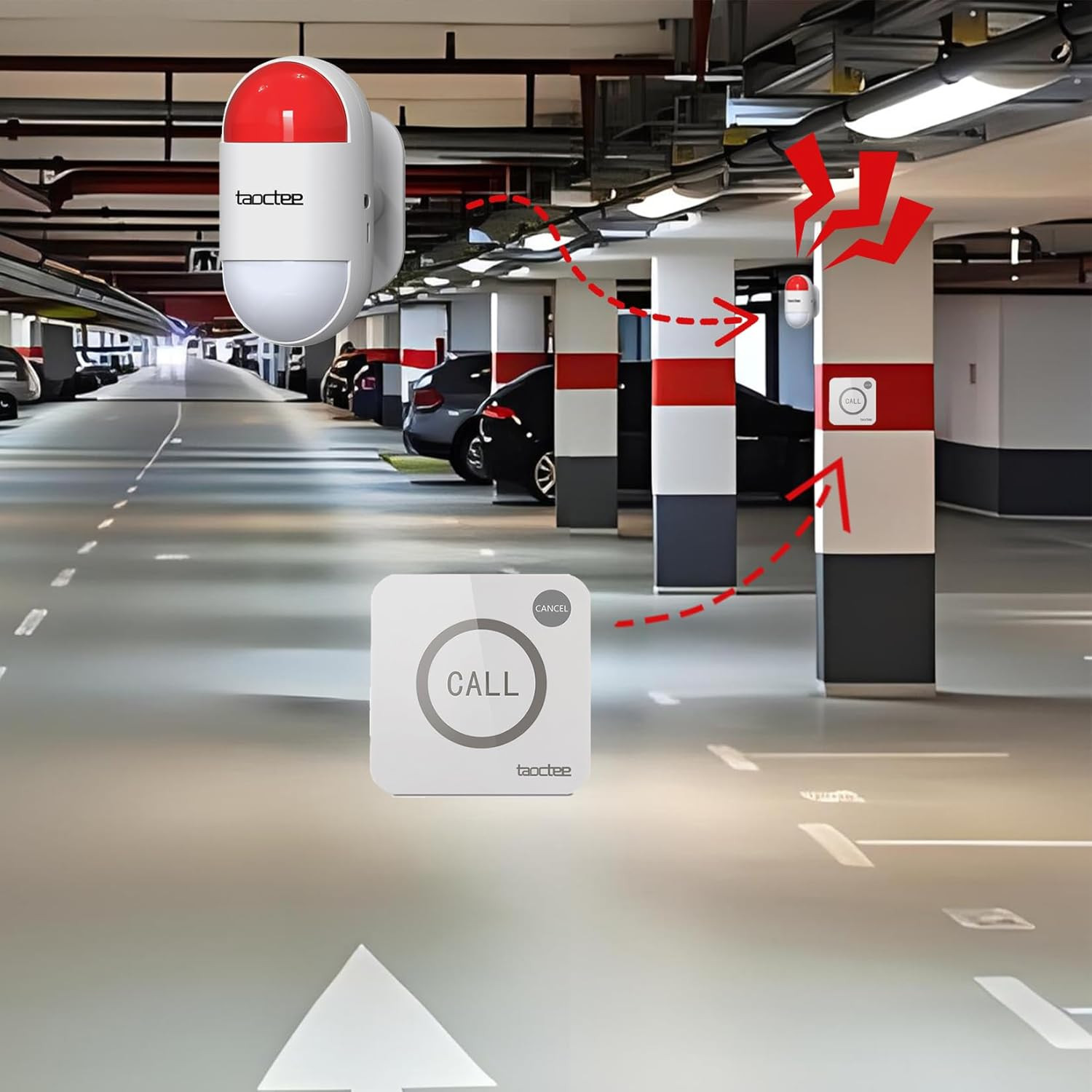 Panic Button Alarm for House Remote Control Strobe Siren Alarm System Sound & Li
