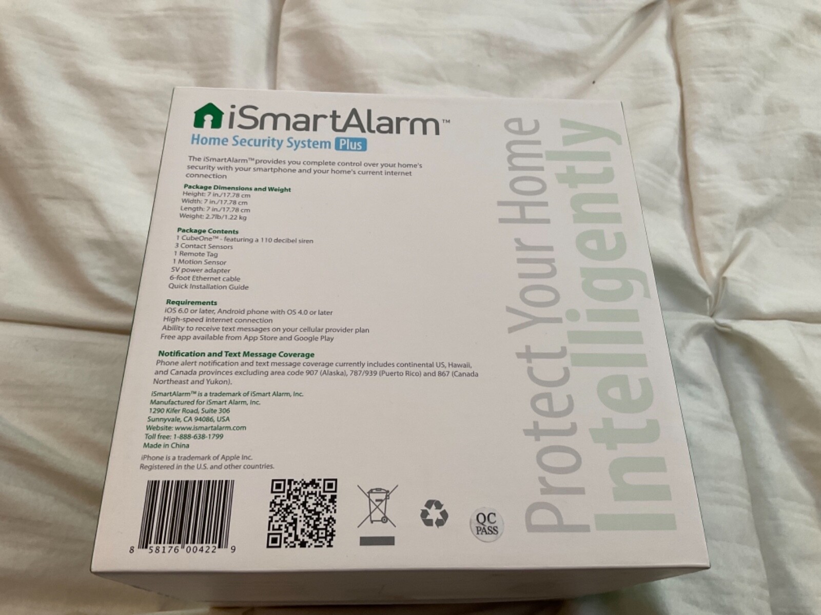 iSmartAlarm iSA8 Wireless Smart Home Security System _ Plus Package