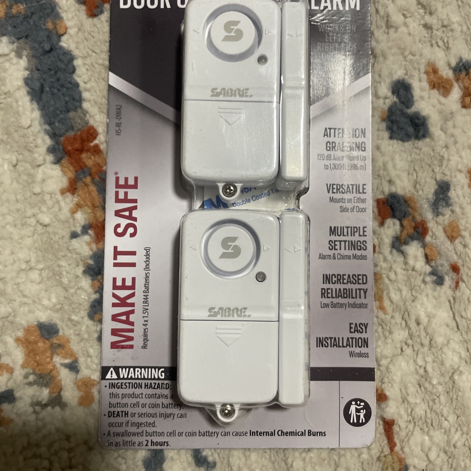 Sabre Home Series Door Or Window Alarm HS-DWA2 – (2 Pack)