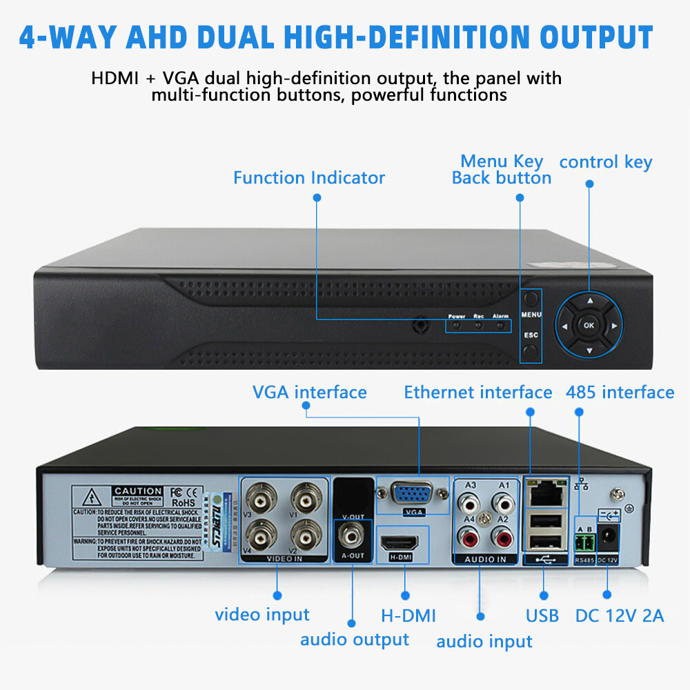 Camaras De Seguridad Para Casa Oficina Home Security Camera System 4 Cameras