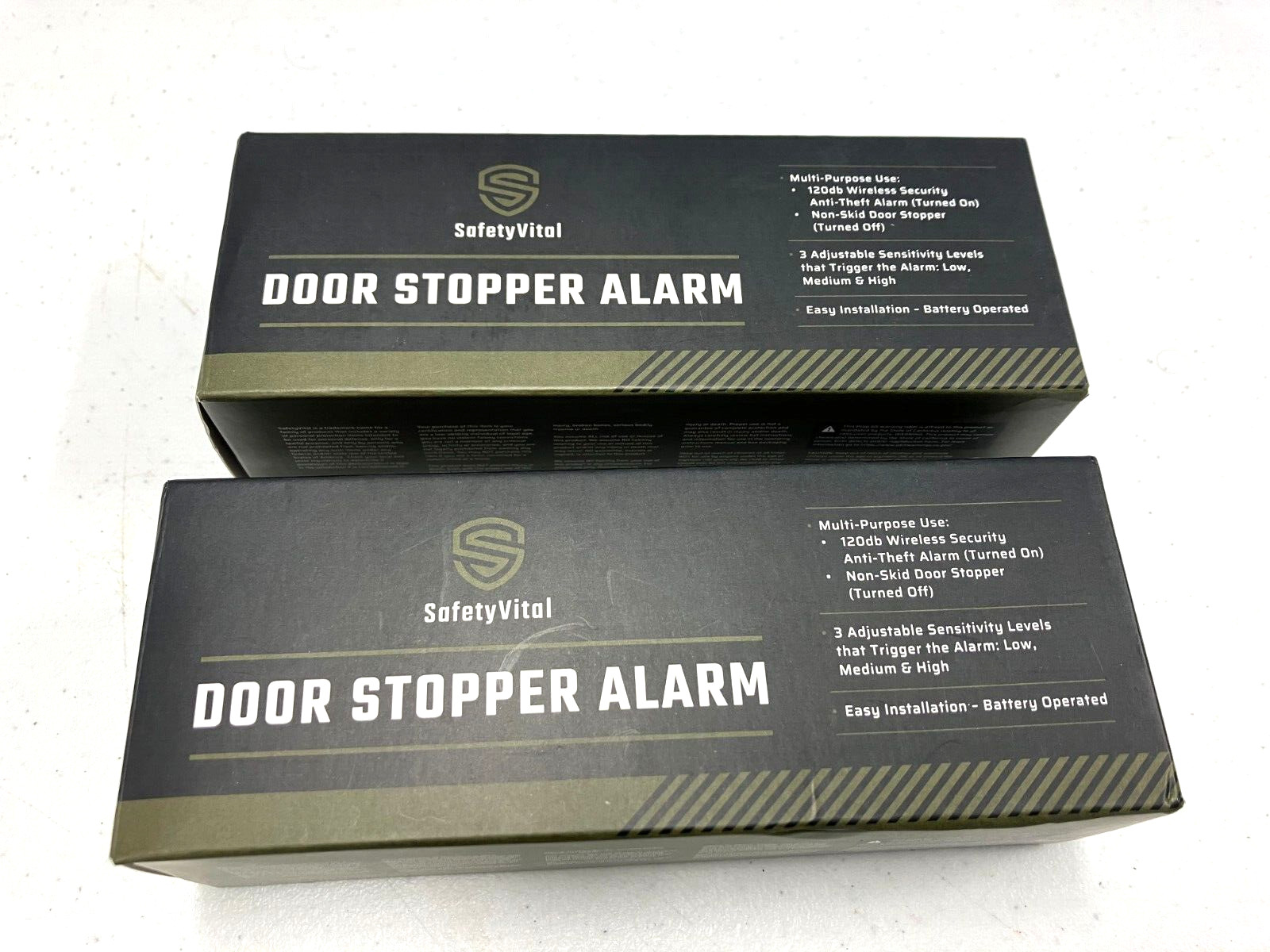 2 NEW SafetyVital Portable Wireless Security Door Stopper w/ Alarm 12
