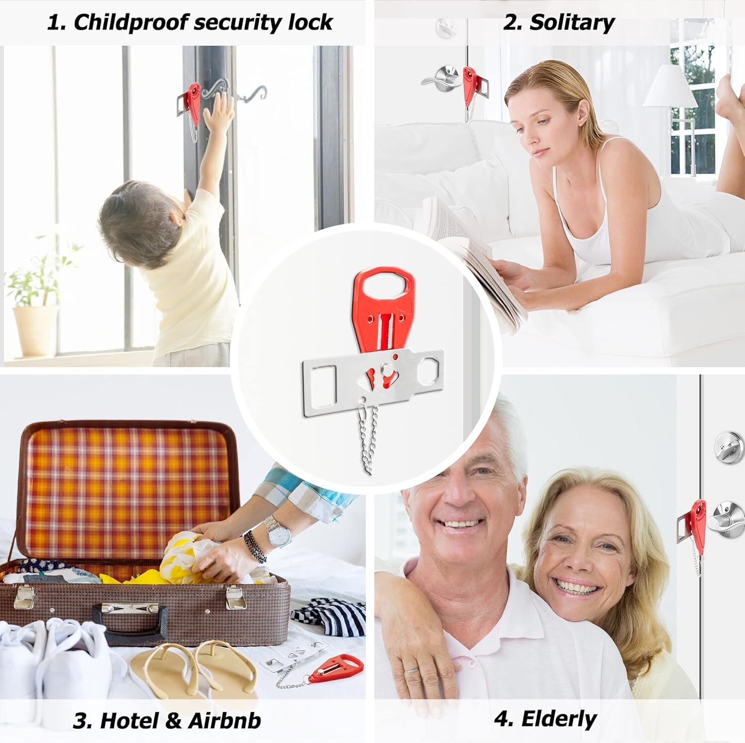Wireless Travel Door Stop Alarm Portable Security Alert Wedge Stopper Hotel Bx22
