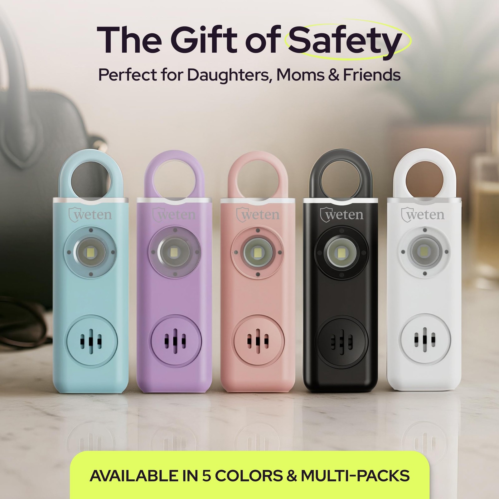 Personal Safety Alarm for Women – 130dB Loud Panic Siren Keychain 3 Pack – Ra…