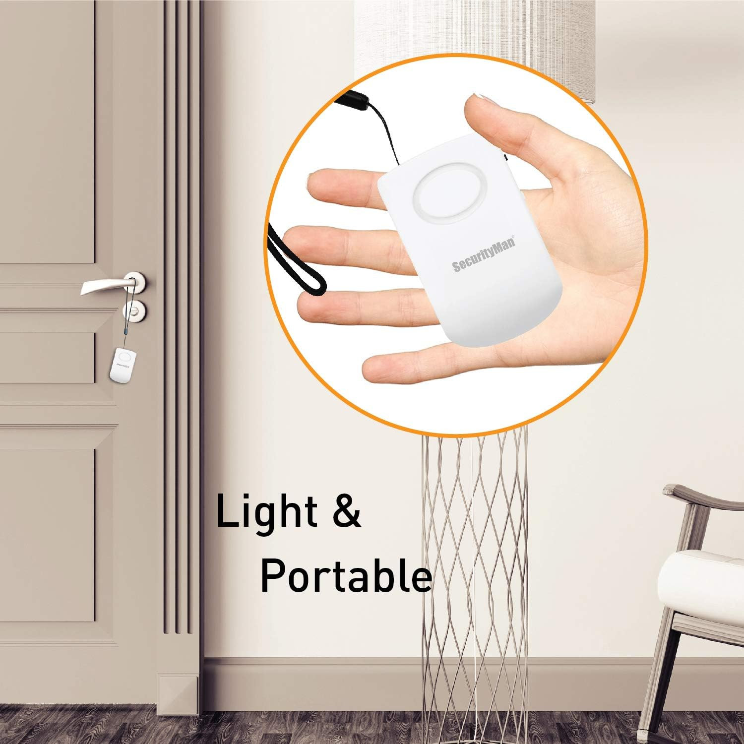 Door Handle Alarm with 130Db Vibration Triggered Portable Door Alarm – Perfect W