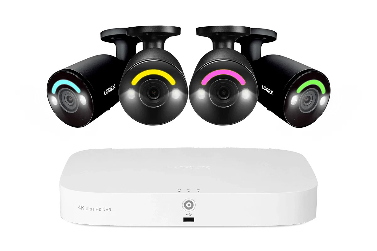 Lorex Smart 4K ultra HD 8-Channel 2TB DVR 4-4k Bullet Camera Security System NEW