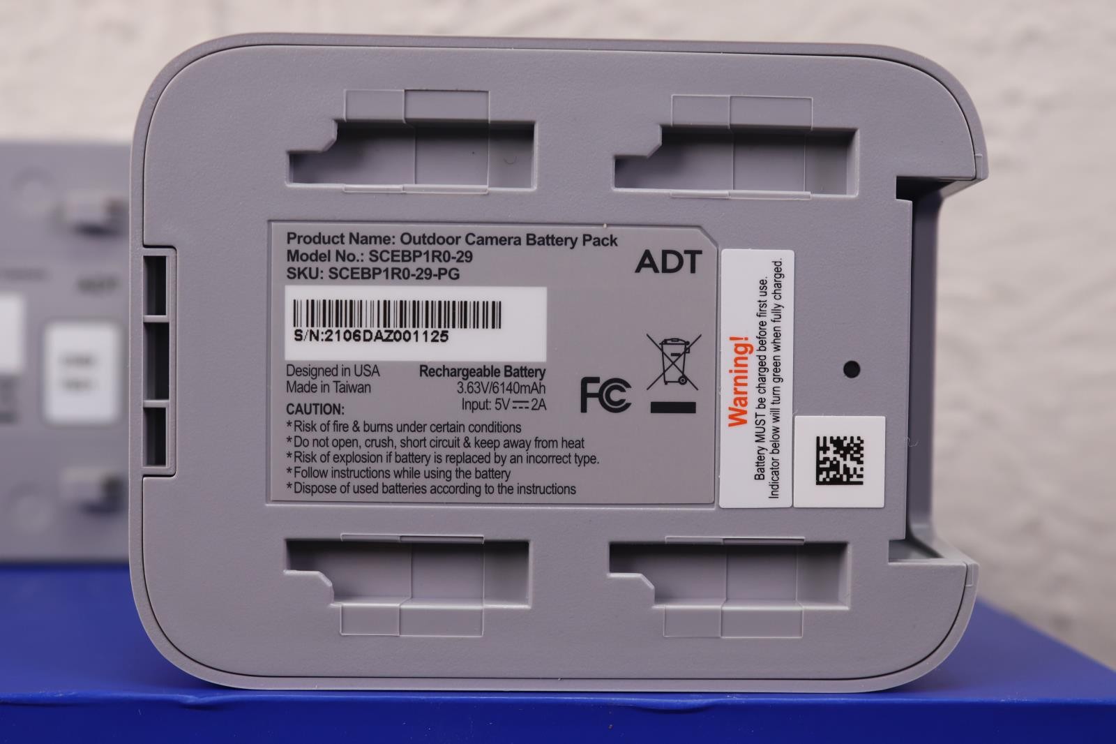 Blue By ADT Outdoor Camera Model SCE2R0-29-GR Color Graphite W/ Battery