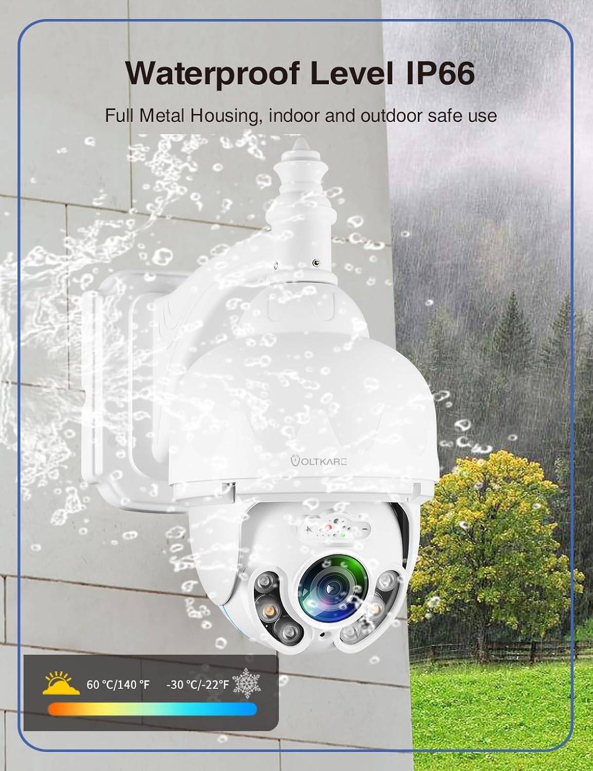 Outdoor Security Camera 1080P 2.4GHz Wireless WiFi Internet Home Security PTZ