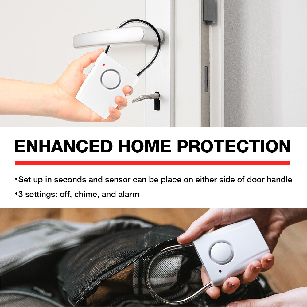 2X Touch Sensor Door Handle & Window Burglar Alarm Anti-Theft Alarm System 120dB