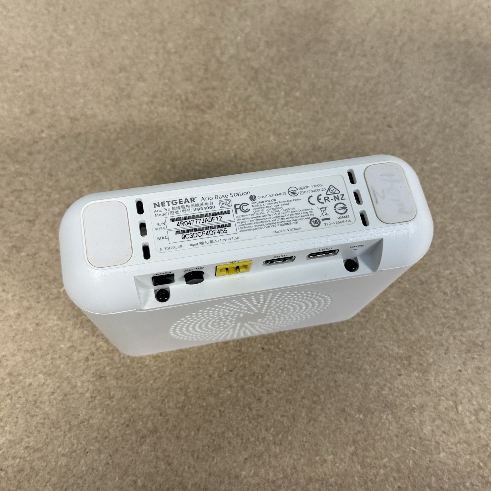 Netgear VMB4000 Arlo Pro Smart Security Base Station Hub No Power Supply