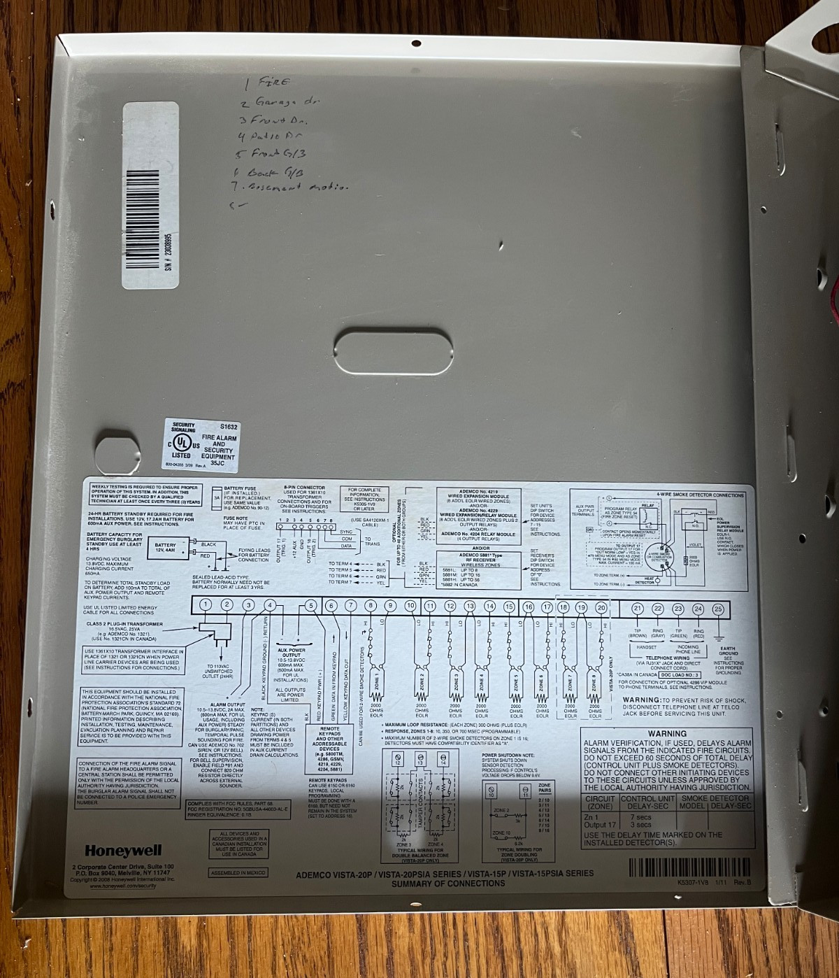 Ademco alarm system box, 2 keypads ,charger, and 6 glass break , parts only