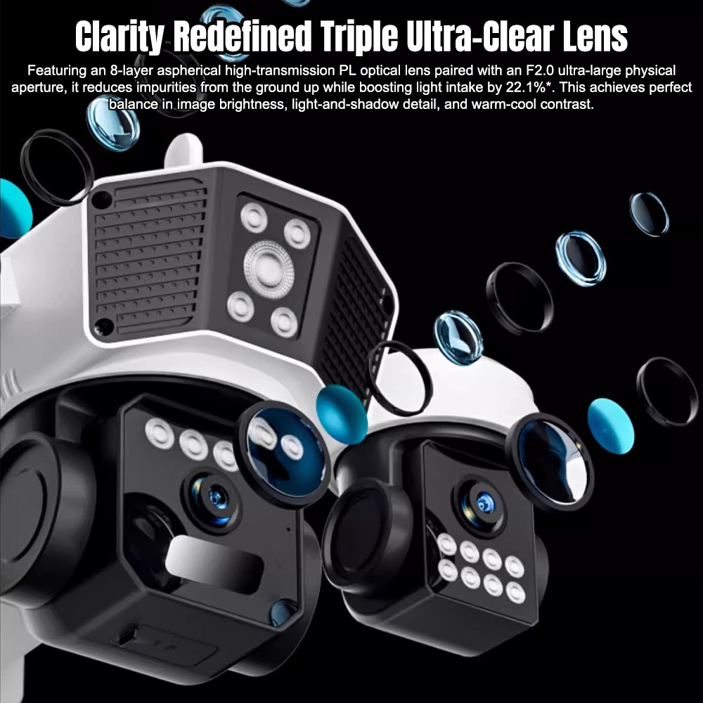 NEW 4K Solar Battery Wireless WiFi Outdoor Pan/Tilt Home Security Camera System