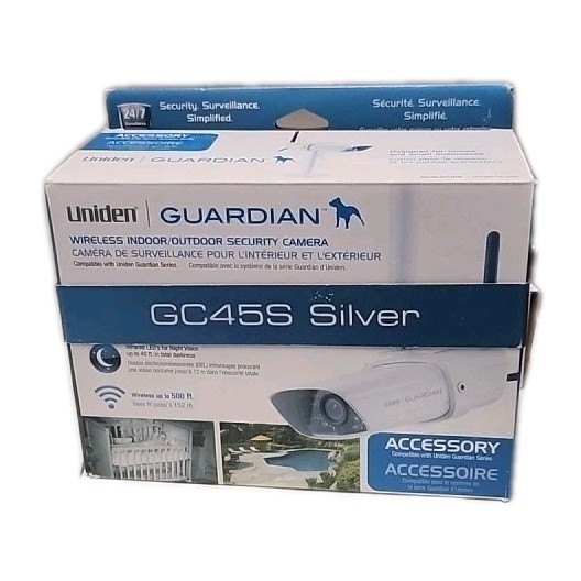 Uniden Guardian Wireless Indoor/Outdoor Security Camera GC45SW Silver