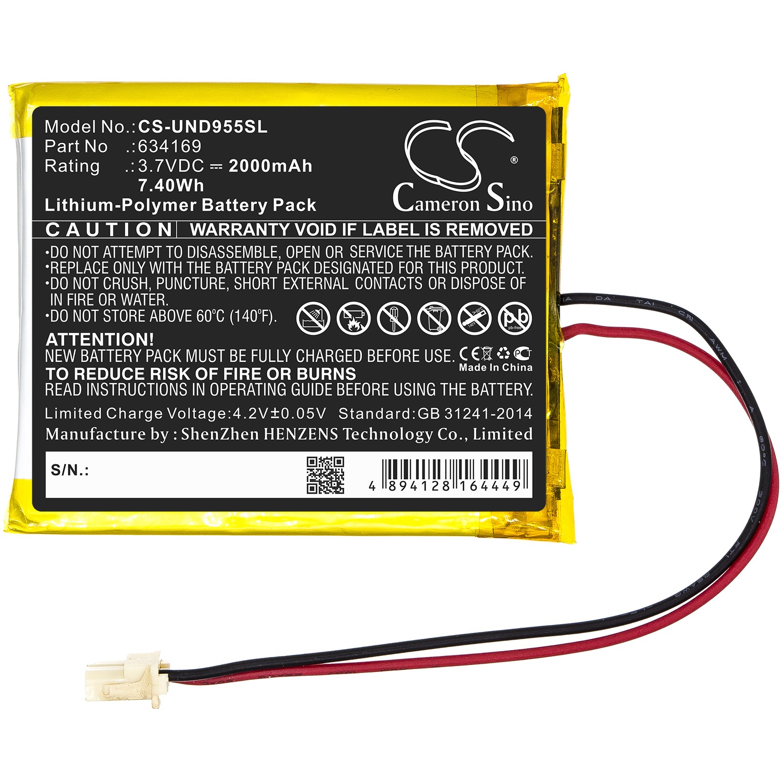 Battery for Uniden Guardian G955 UDR UDR744 UDR744HD UDR777HD UDR780HD 634169
