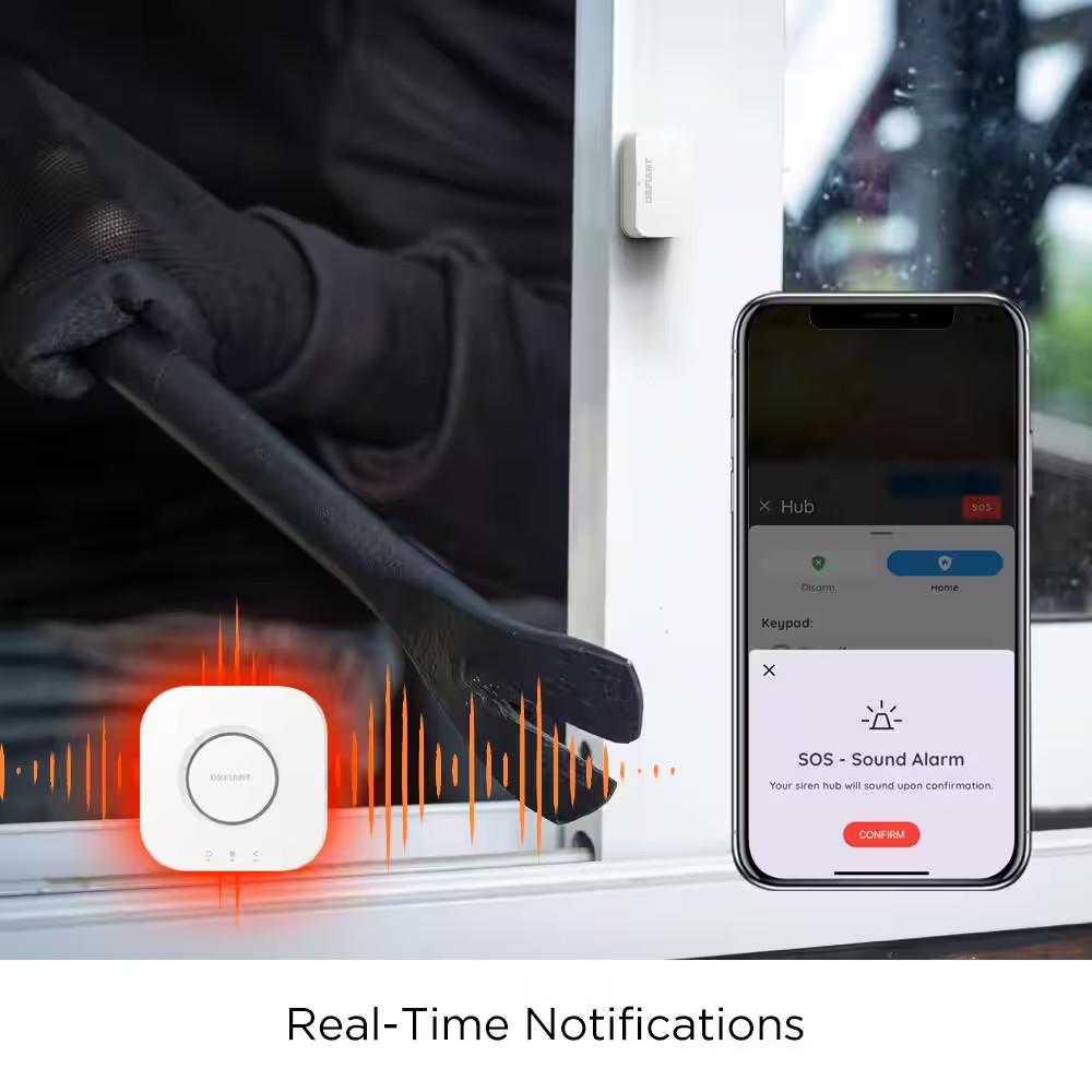 Smart Home Alarm Kit with Wifi and Bluetooth, Powered by Hubspace (5-Piece)