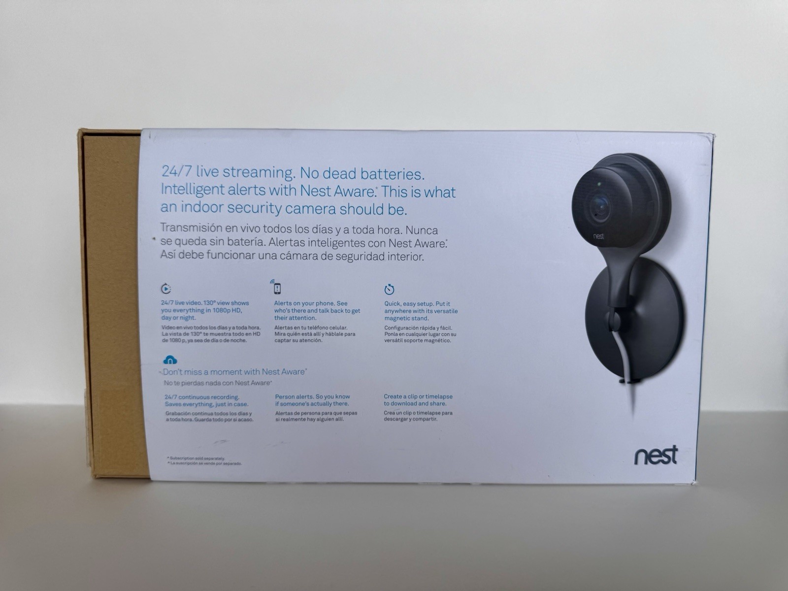 Google Nest Cam Indoor Smart Security Camera, 3 Pack, Model NC1104US