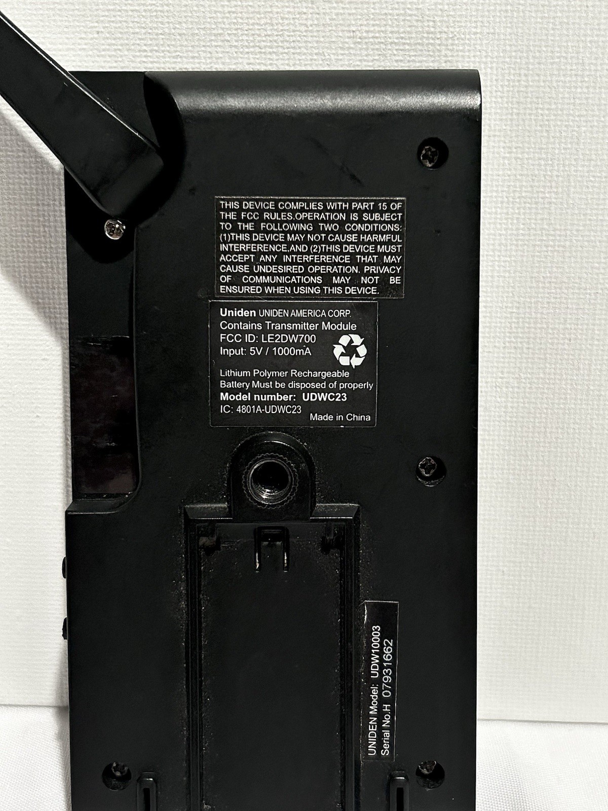 Uniden Wireless Camera UDW10003 UDWC23 Receiver camera monitor only