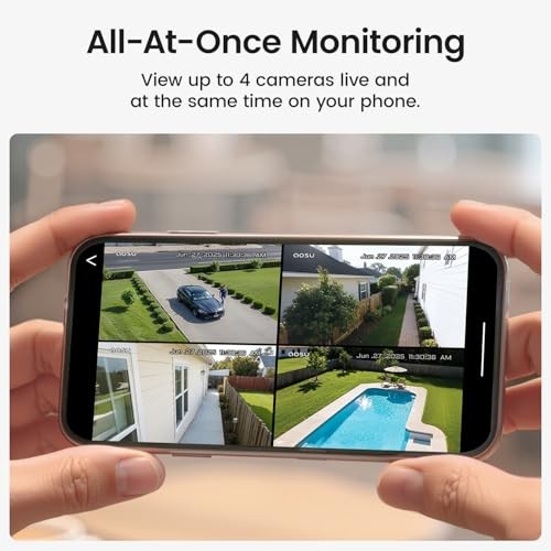 Security Cameras Outdoor Wireless, 4 Cam-Kit, No Subscription 4-Cam-Kit