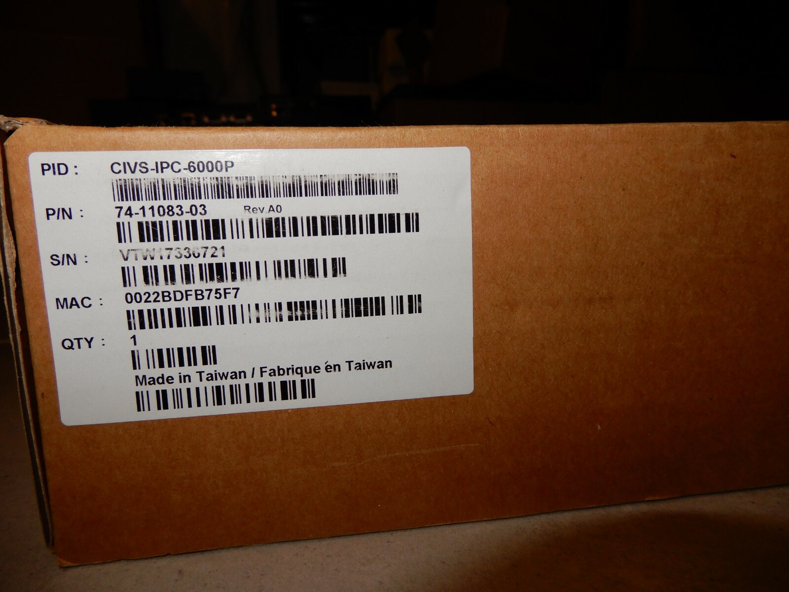 Cisco CIVS-IPC-6000P Black & Silver Long Range Network Surveillance Video Camera