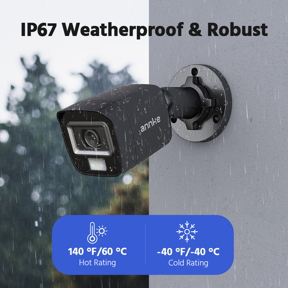 ANNKE 4K 8MP 5MP 1080P Video Outdoor Security Camera AI Color Night Vision IP67