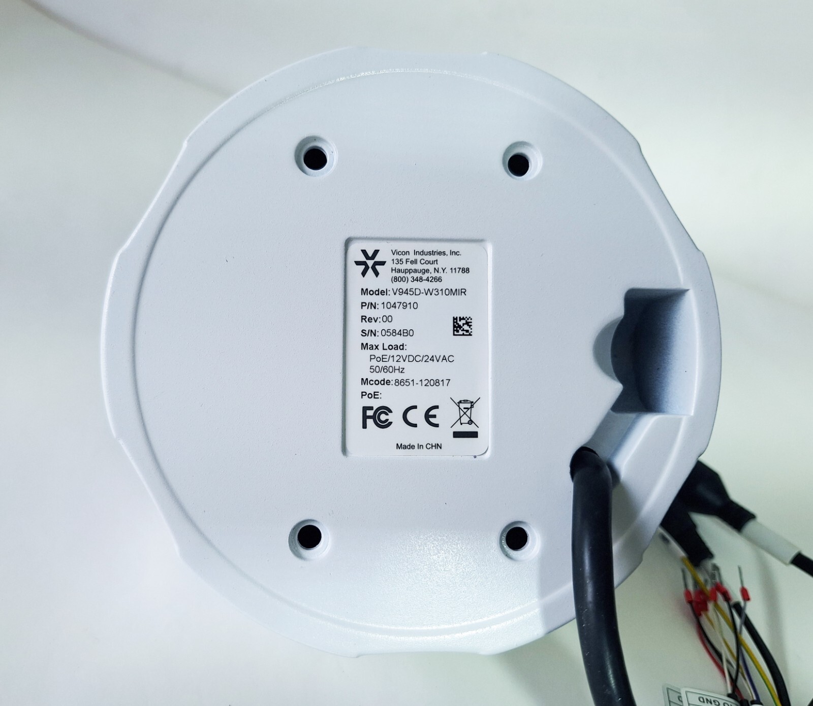 VICON V945D-W310MIR OUTDOOR FIXED NETWORK CAMERA DOME; 5 MP; H.264/H.265;