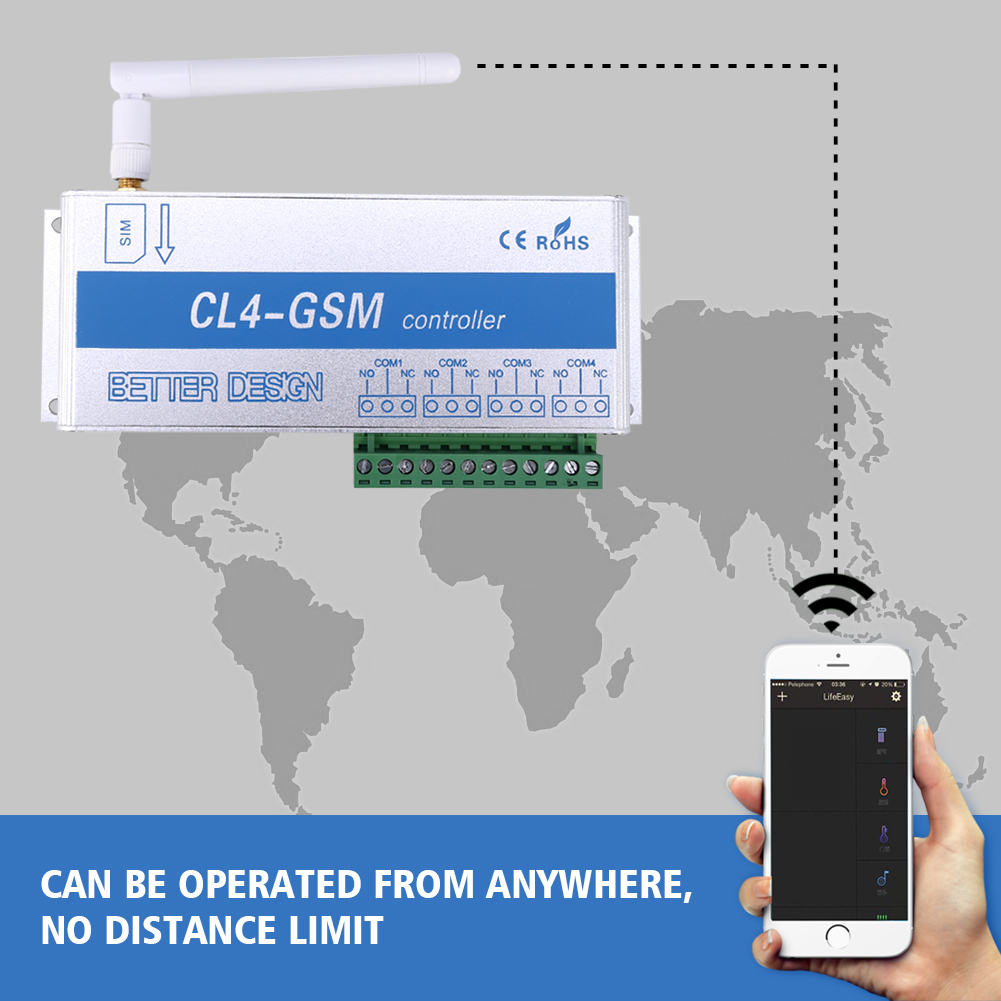 Wireless Remote Controller GSM SMS Phone Control Security System CL1/CL4-GSM MG