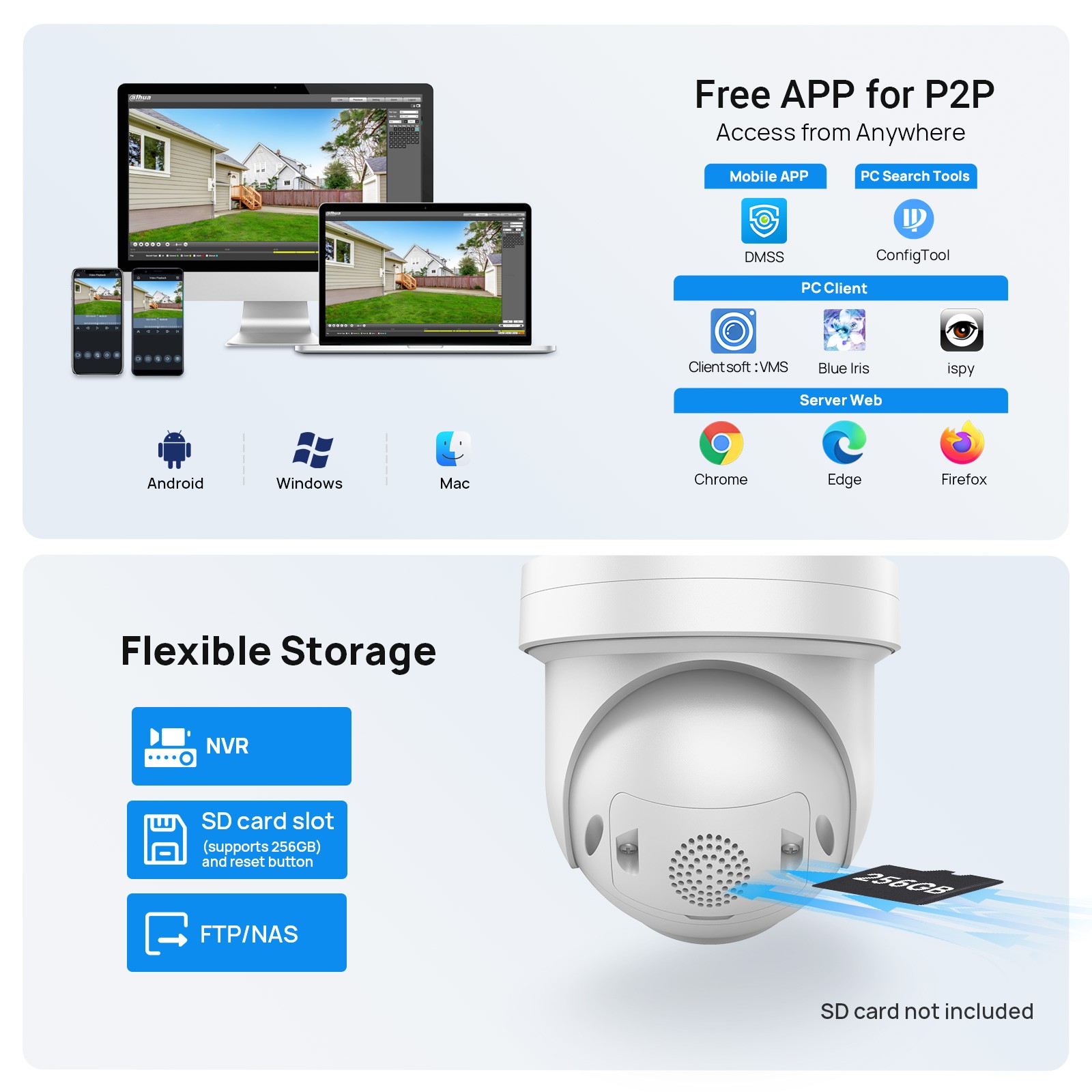 Vikylin 16POE 16CH NVR Systems Color+IR 5×Zoom 2-Way Audio 8MP 4K PTZ Camera Lot