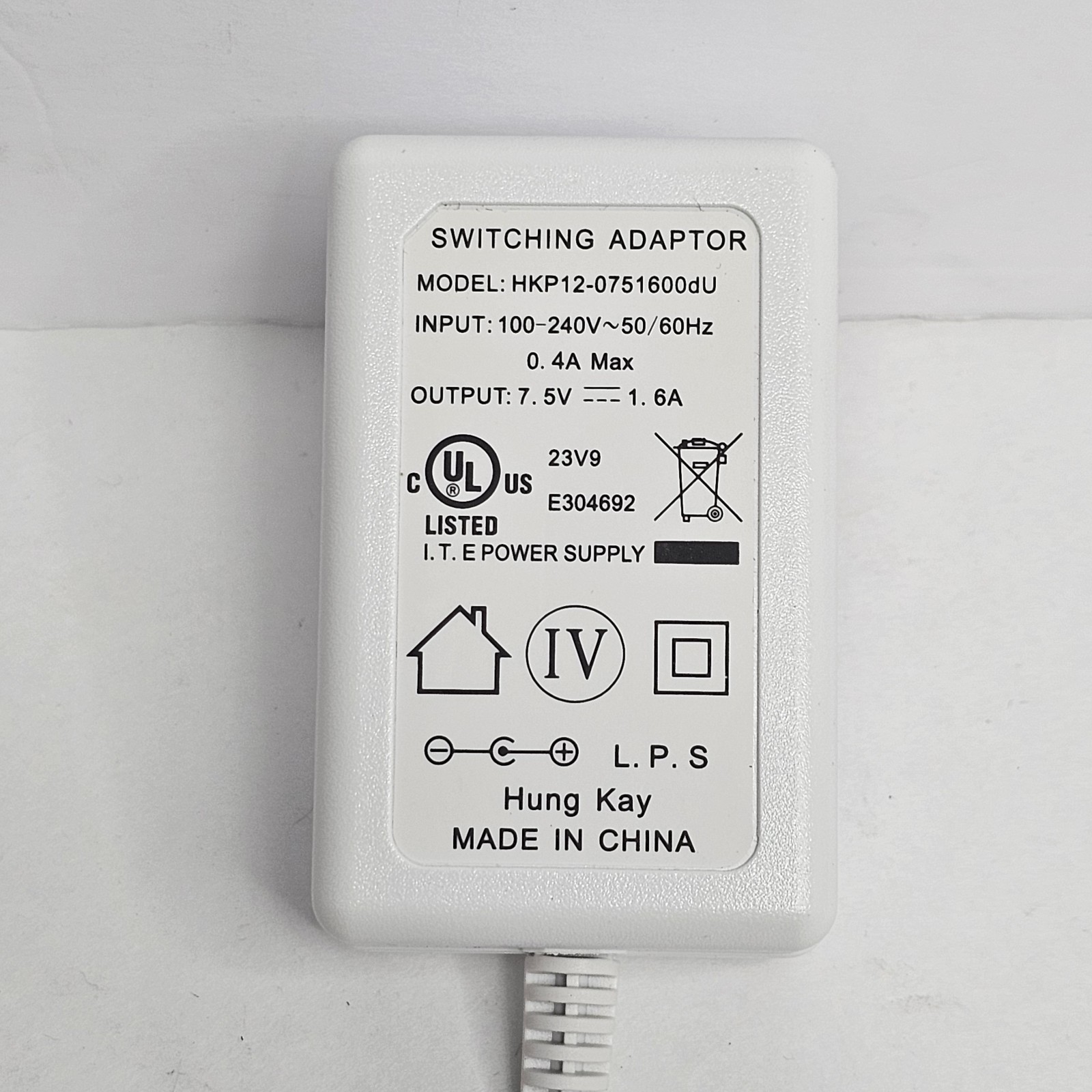 Original Power Supply for SimpliSafe HKP12-0751600dU