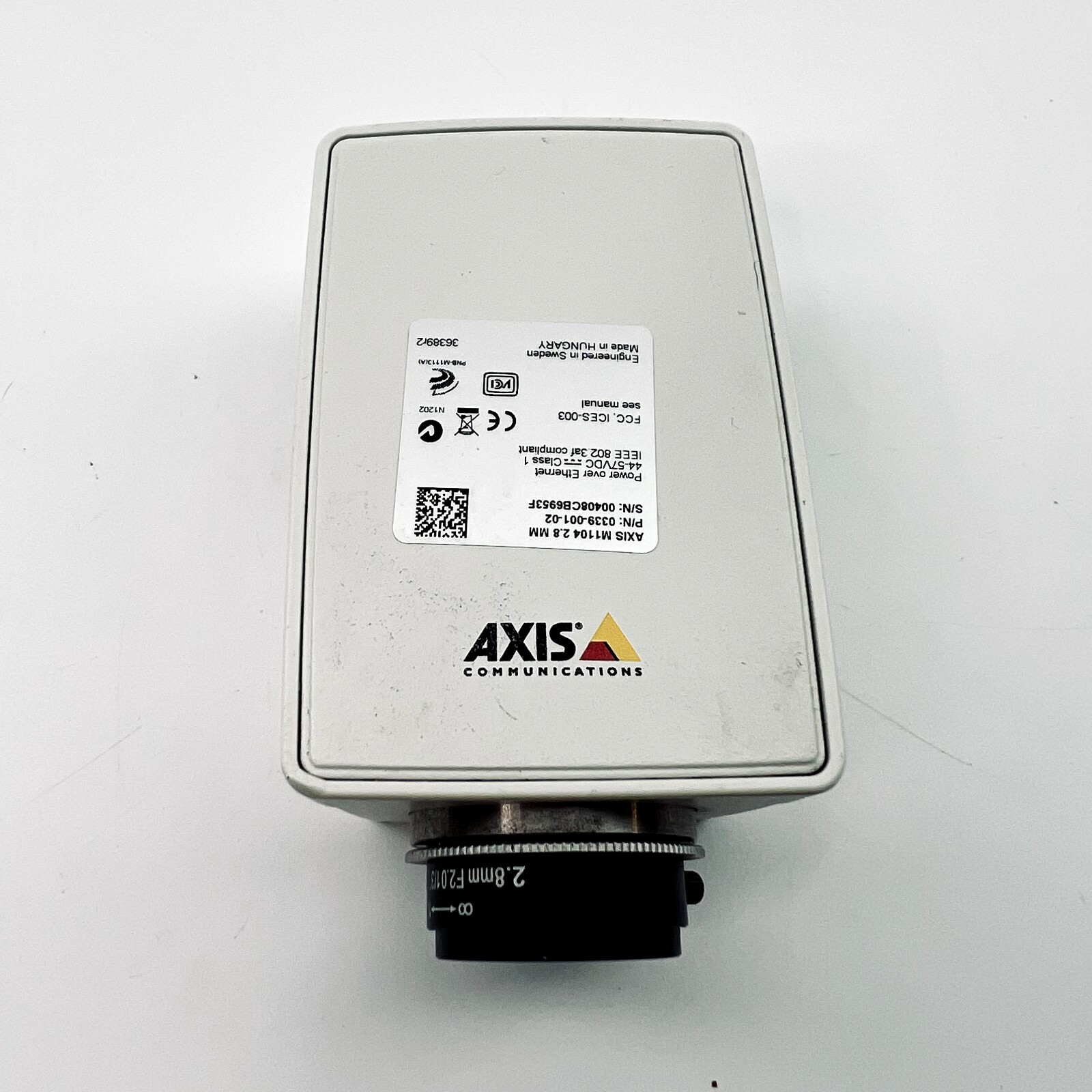 Axis M1104 HDTV 720p PoE Network Camera 2.8mm Fixed Lens F2