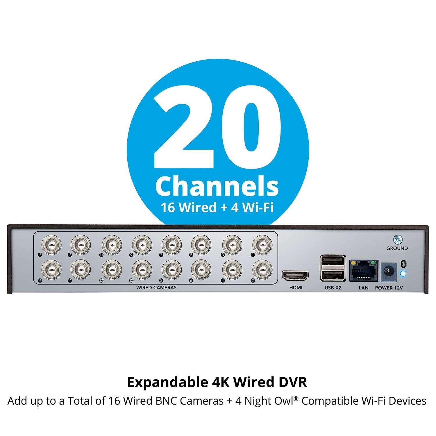 2-Way Audio 20 Channel DVR Security System with 2TB Hard Drive and 10 Wired 4K D