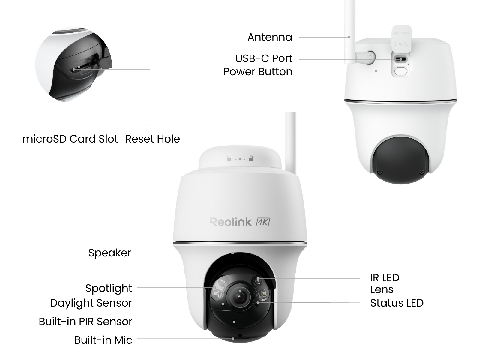 Reolink Argus PT Ultra 4K Battery Solar Wireless Outdoor Wi-Fi Security Camera