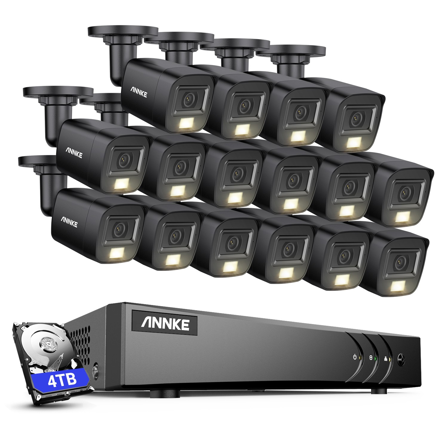 ANNKE 16CH DVR 5MP Audio Recording Security Camera System AI Color Night Outdoor